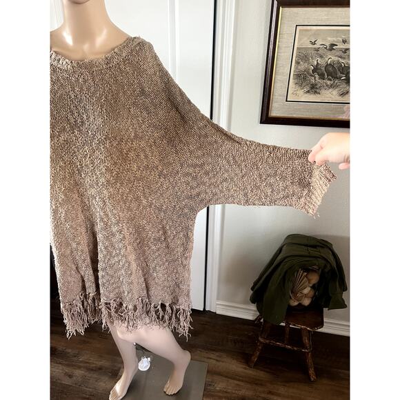 Olivia Sky brown fringe sweater - Picture 2 of 6